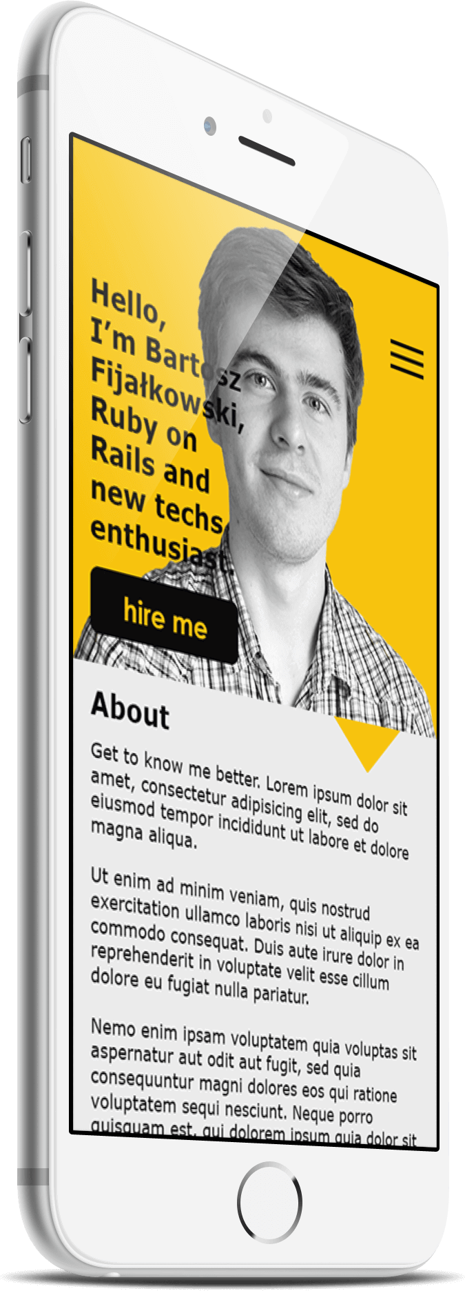 First screenshot showing Bartfolio on iPhone 6