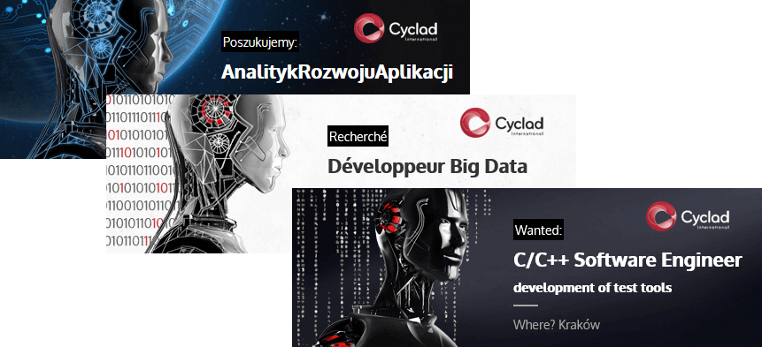 Cyclad's banners used by recruitment team