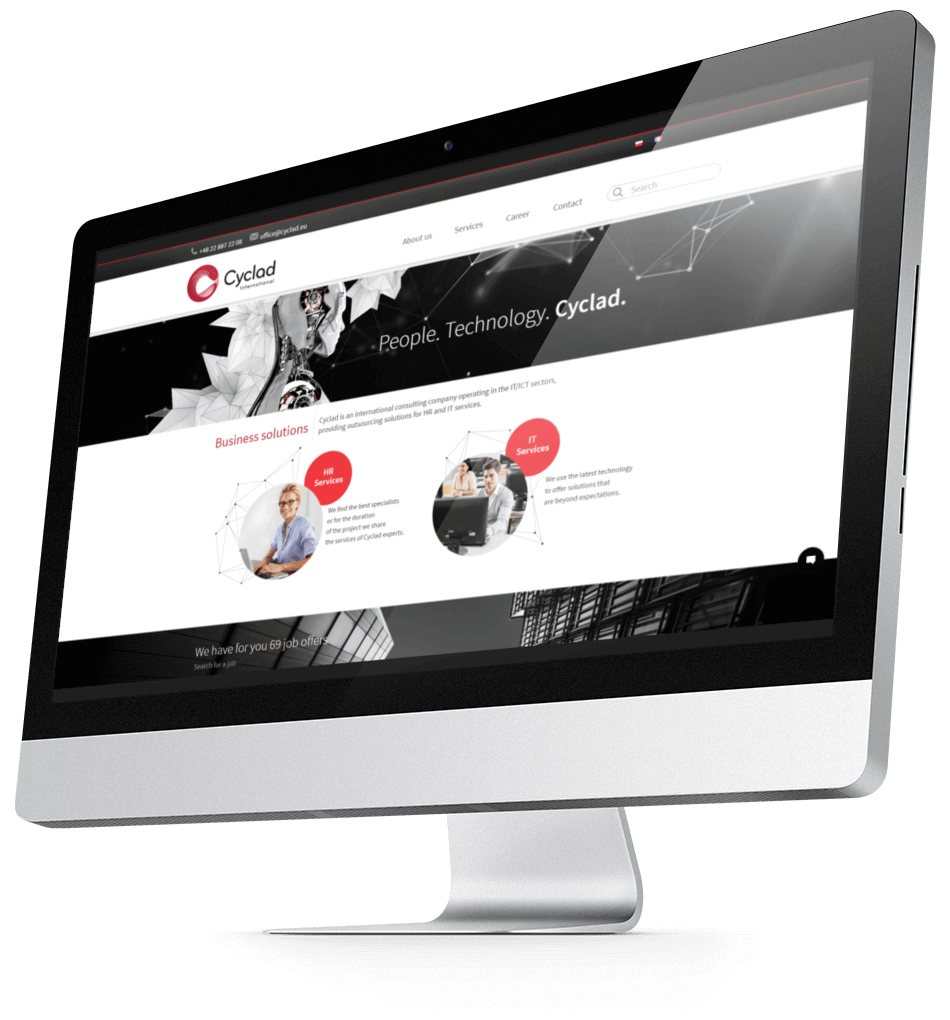 Redesigned Cyclad website on mac